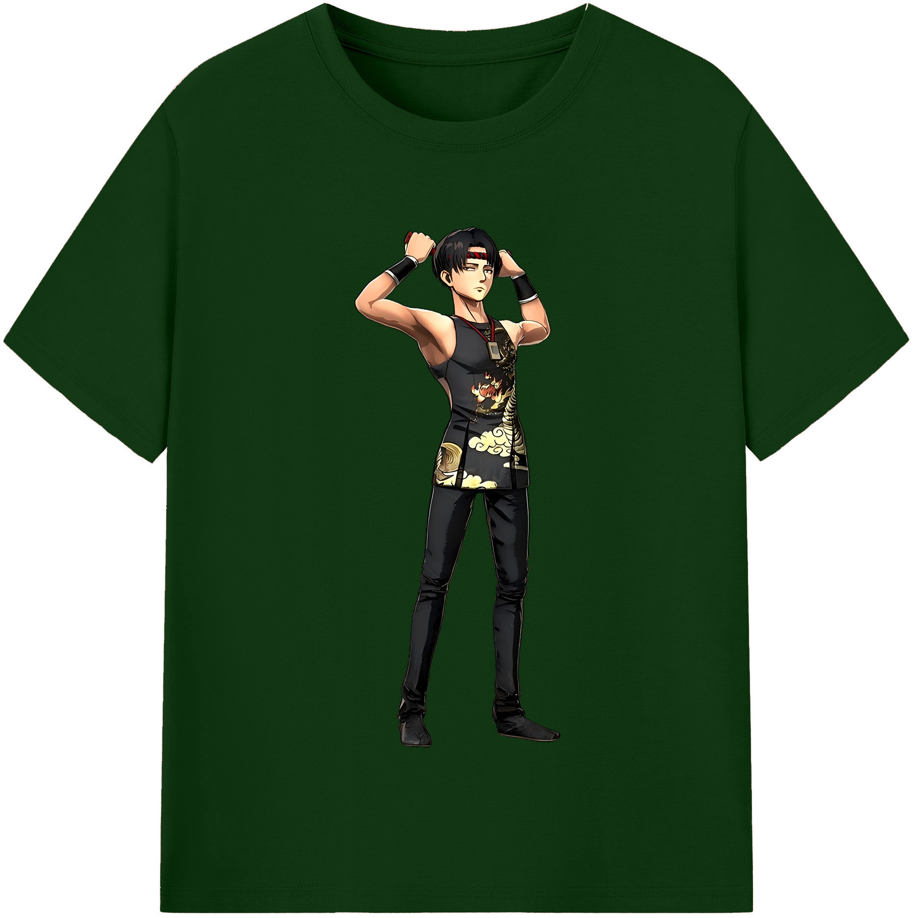 （画像用） 進撃の巨人 リヴァイ·アッカーマン Attack on Titan Levi Ackerman 綿100％半袖Tシャツ（フロントプリント）